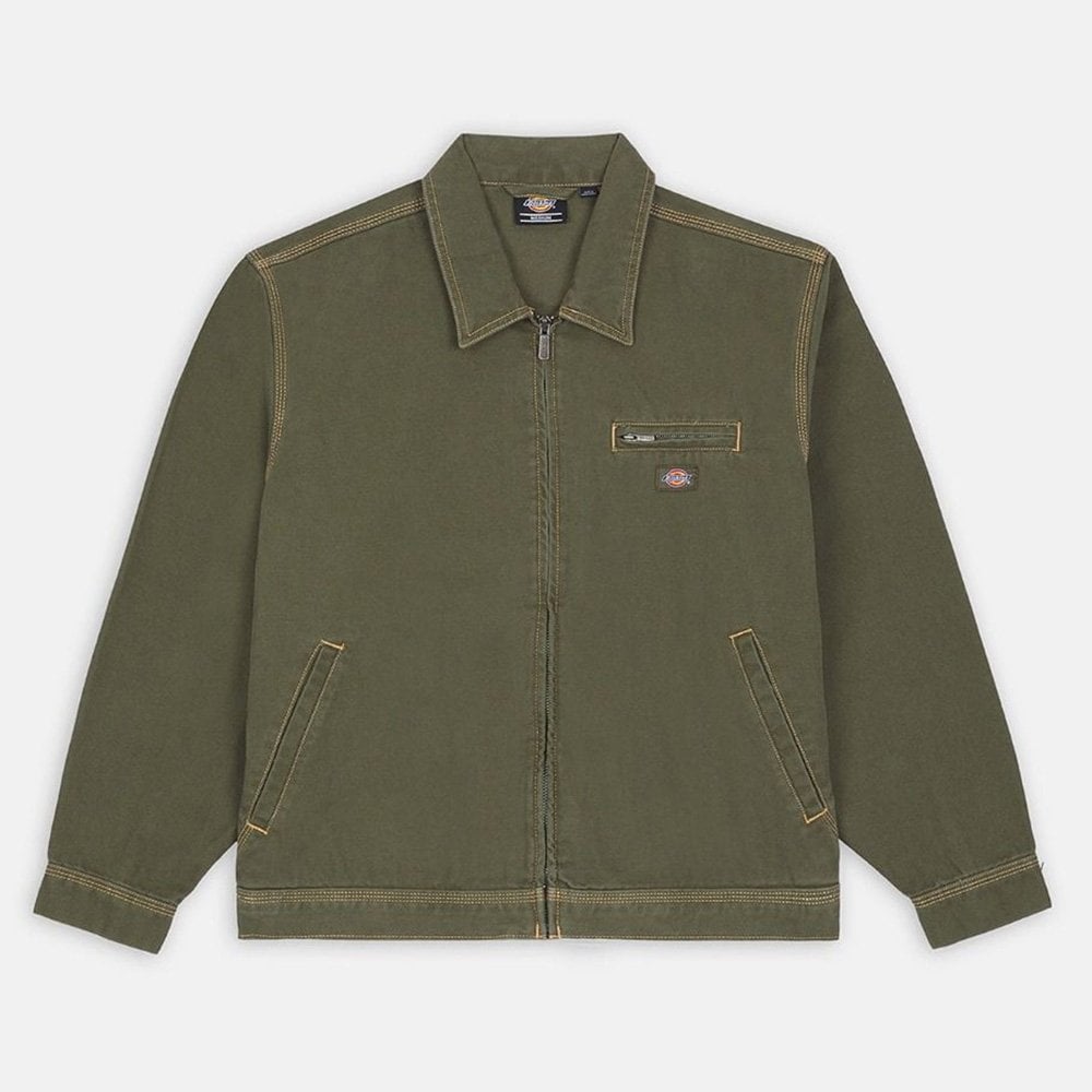 Madras Jacket Stone Washed Military Green