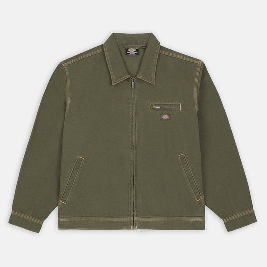 Madras Jacket Stone Washed Military Green