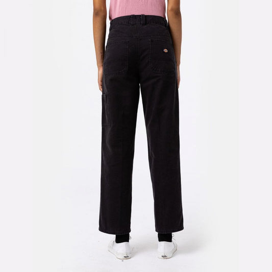 Women;s Duck Canvas Carpenter Pant W Stone Washed Black