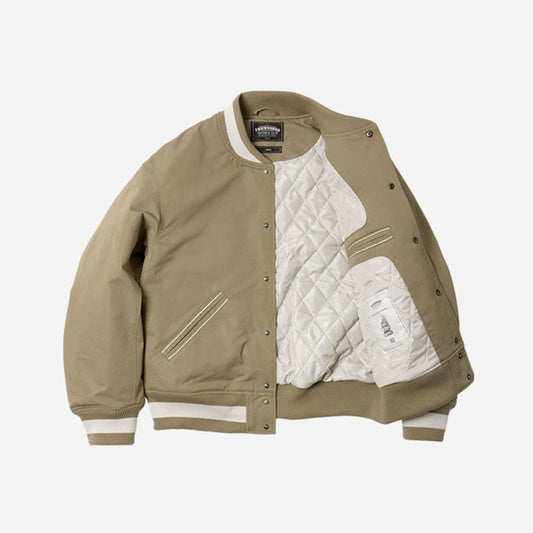 Cavalry Twill Varsity Jacket Beige