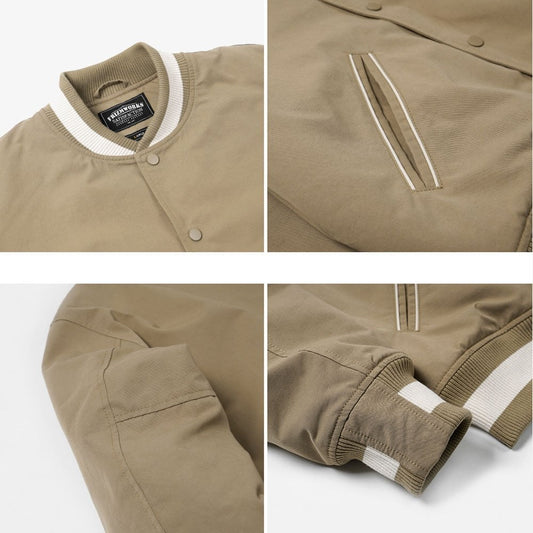 Cavalry Twill Varsity Jacket Beige