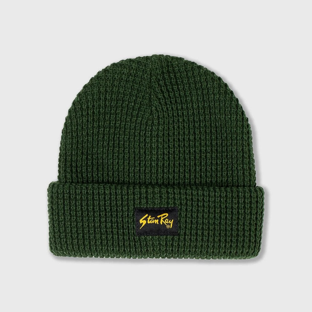 Waffle Knit Beanie Pine Green