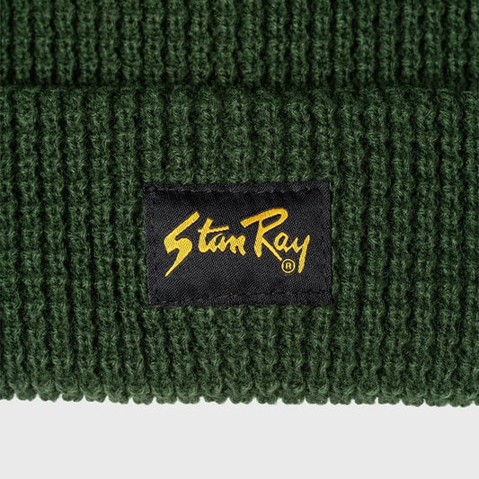 Waffle Knit Beanie Pine Green