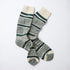 Multi Jacquard Crew Socks - Ivory/d.green