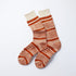Multi Jacquard Crew Socks - Ivory/rust