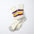 Coarse Ribbed Oldschool Socks - Bordeaux/yellow