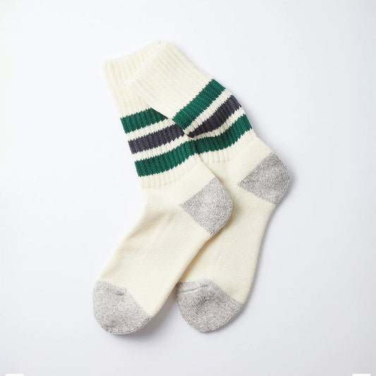 Coarse Ribbed Oldschool Socks - Green/ Charcoal