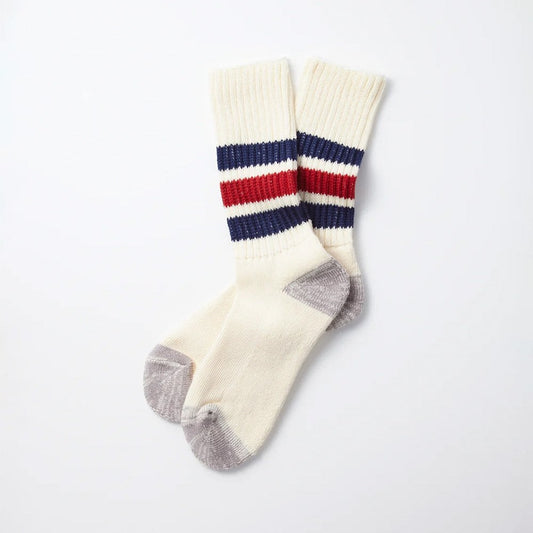 Coarse Ribbed Oldschool Socks - Navy/d.red