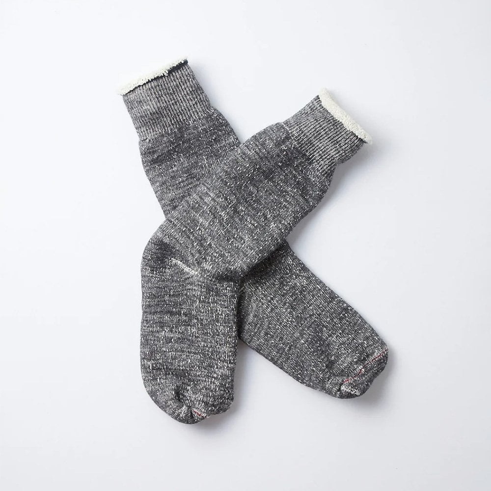 Double Face Crew Socks - Charcoal