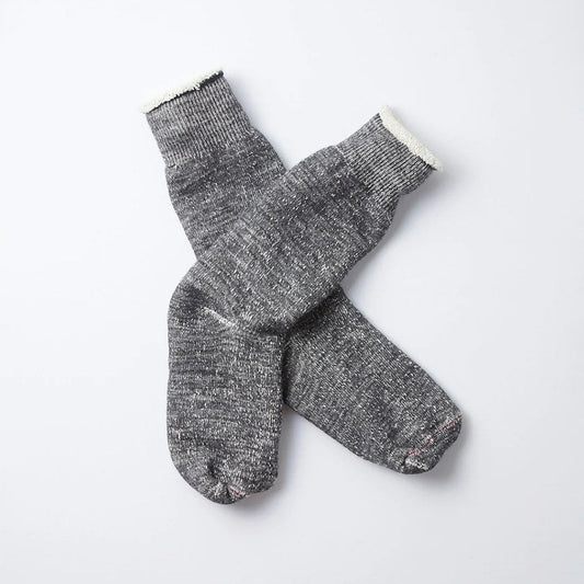 Double Face Crew Socks - Charcoal