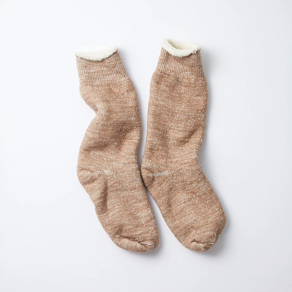 Double Face Crew Socks - Camel