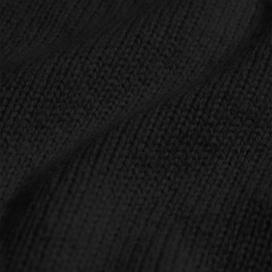 Oversized Merino Wool Crew - Deep Black
