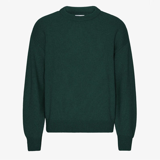 Oversized Merino Wool Crew - Emerald Green