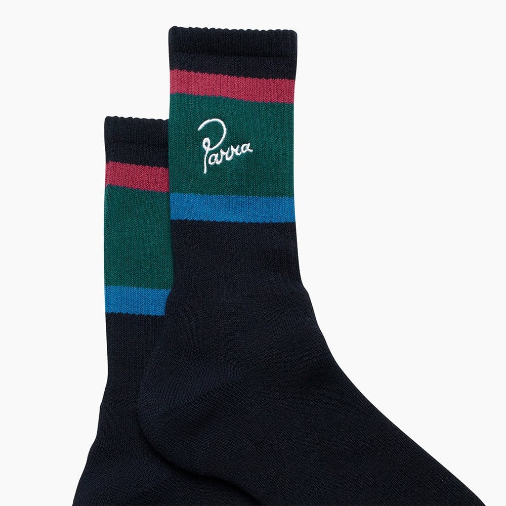 Script Logo Crew Socks Dark Blue
