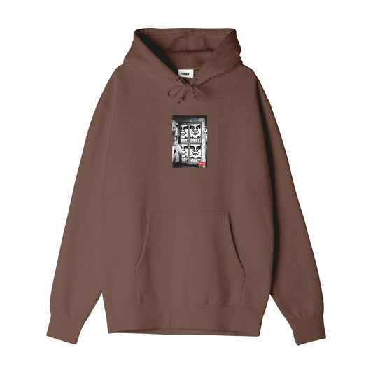 Obey Icon Photo Hooded Sweat - Sepia