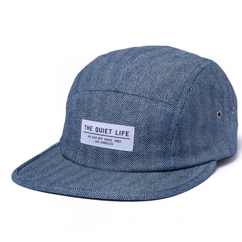 Denim Herringbone 5 Panel Camper Hat - Made In USA