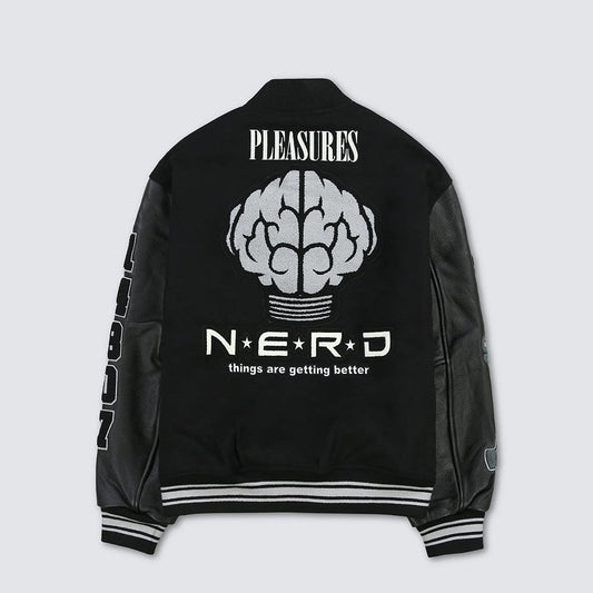 N.E.R.D. Nerd Varsity Jacket - Black