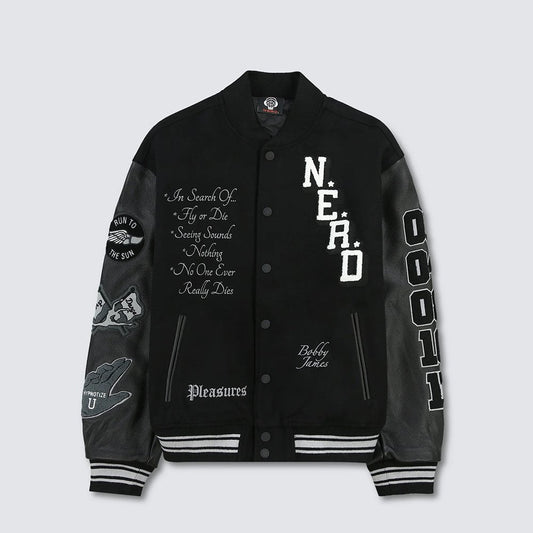 N.E.R.D. Nerd Varsity Jacket - Black