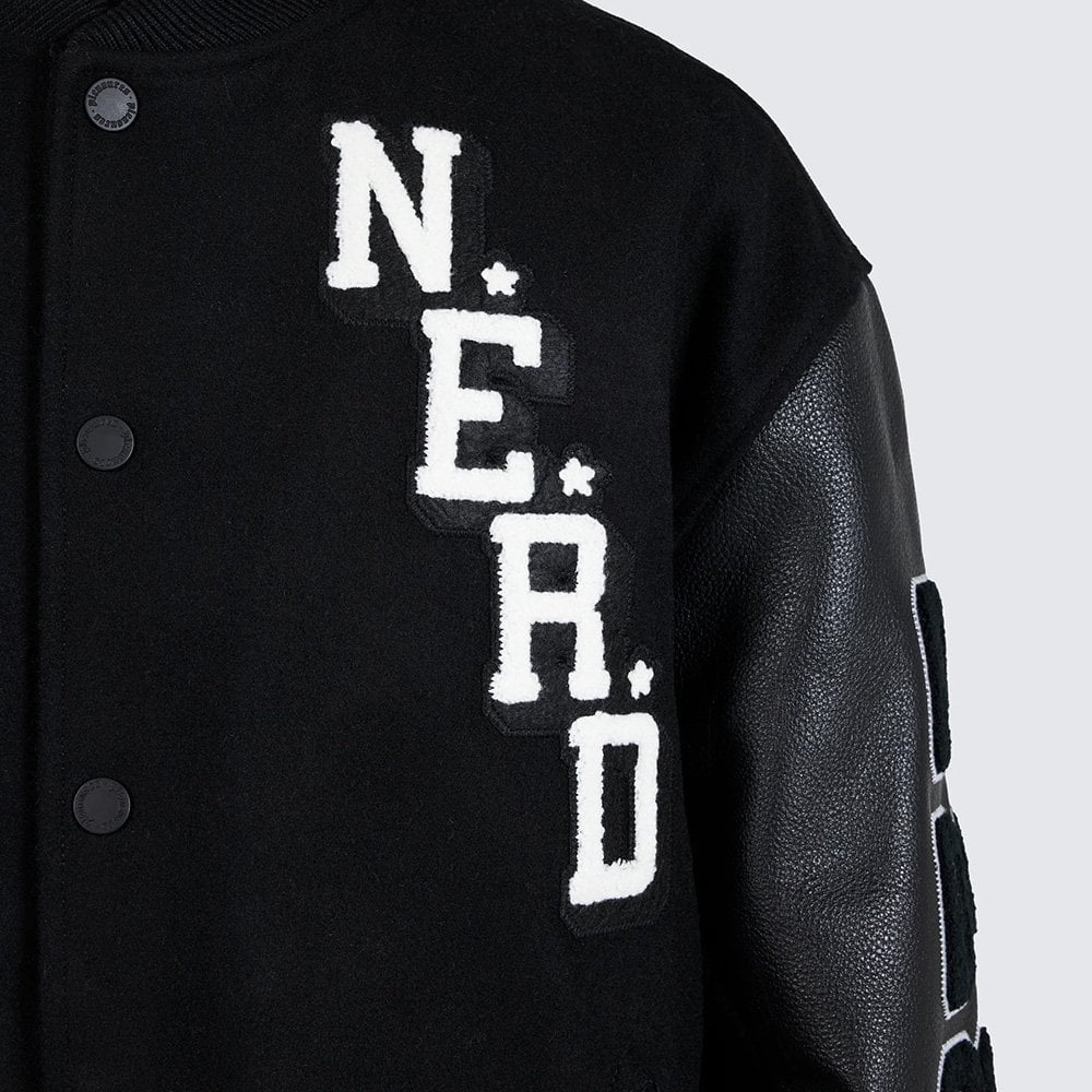 N.E.R.D. Nerd Varsity Jacket - Black