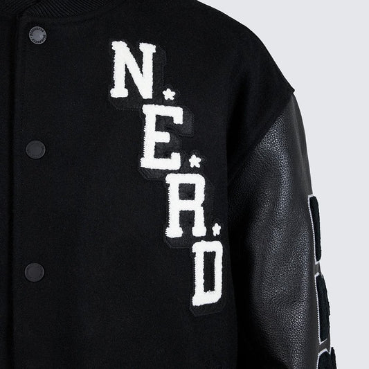 N.E.R.D. Nerd Varsity Jacket - Black