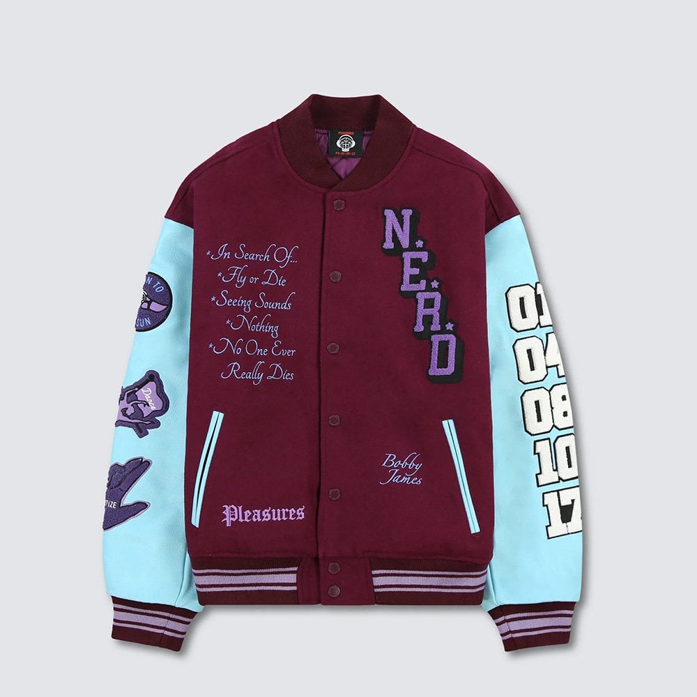 N.E.R.D. Nerd Varsity Jacket - Purple