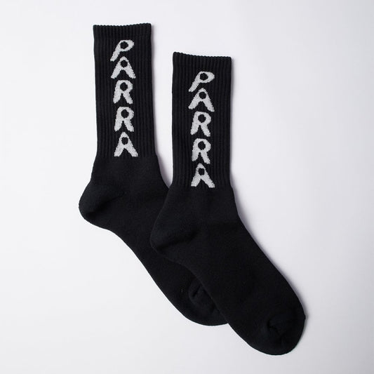Hole Logo Crew Socks - Black