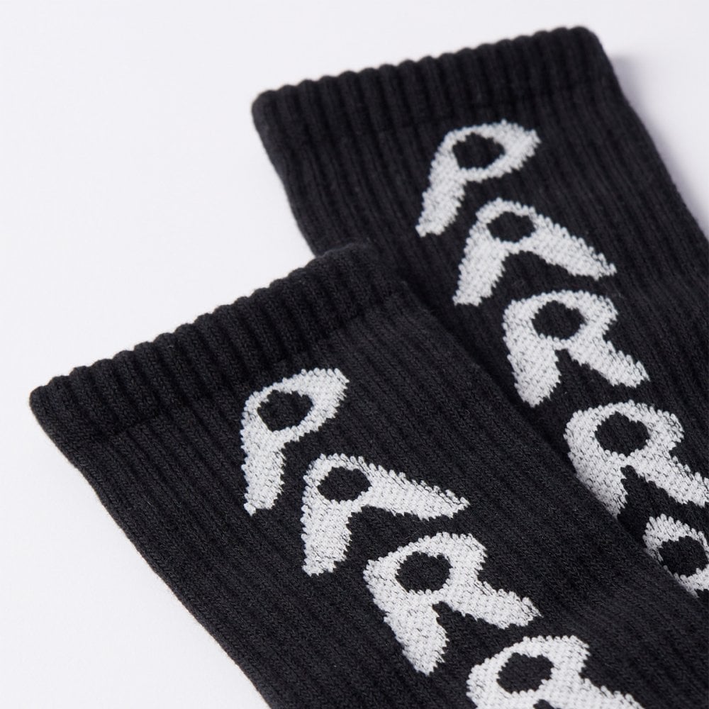 Hole Logo Crew Socks - Black