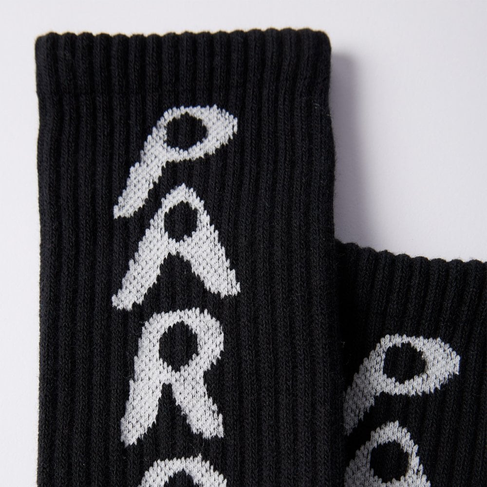 Hole Logo Crew Socks - Black