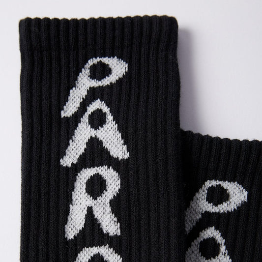 Hole Logo Crew Socks - Black
