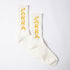 Hole Logo Crew Socks - White