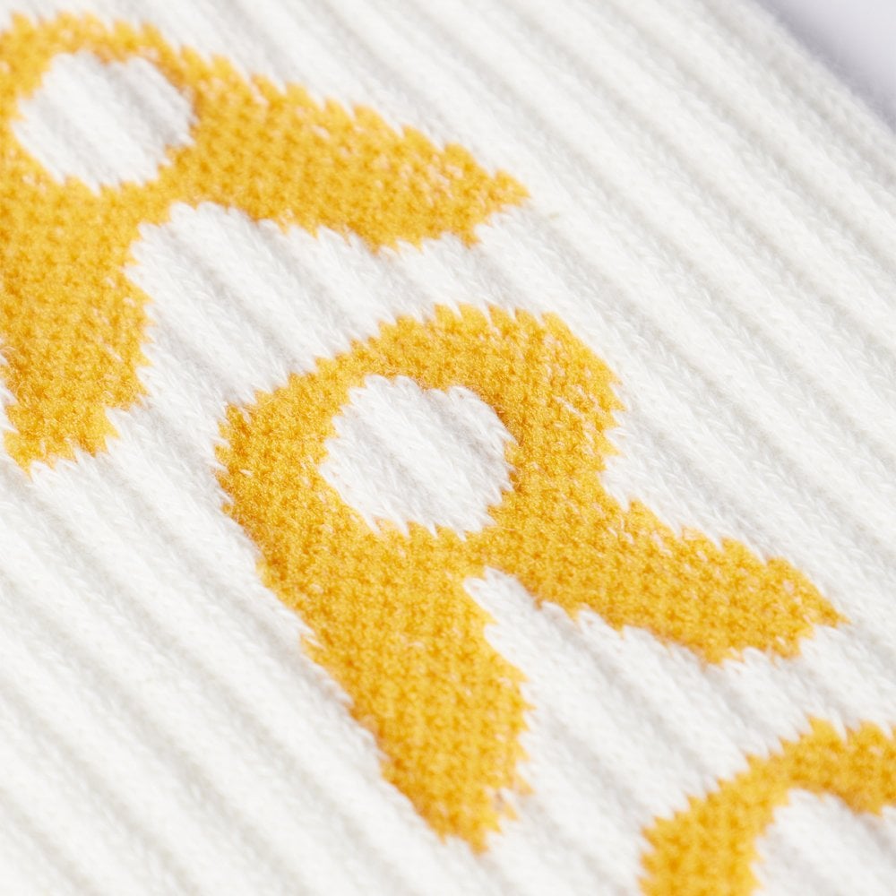 Hole Logo Crew Socks - White