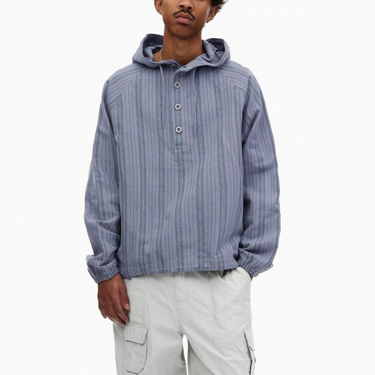 Stripe Jacquard Hoodie - Purple