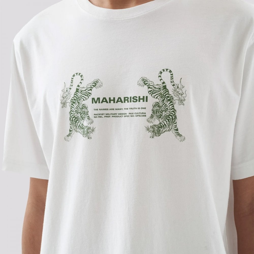 1305 Double Tigers Miltype T-shirt - White