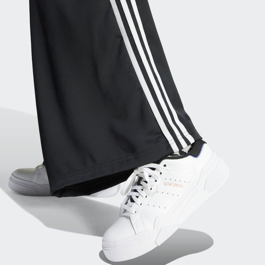 Women's Satin Wide Leg Joggers - Black