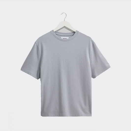 Dean Textured Organic Cotton T-Shirt - Blue