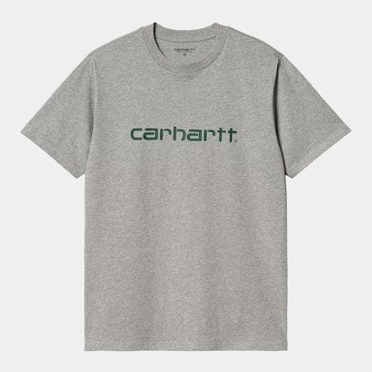 S/s Script T-shirt - Grey Heather / Chervil
