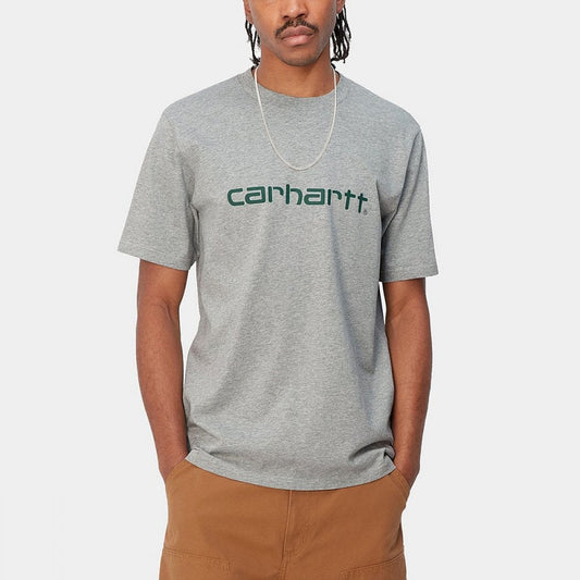 S/s Script T-shirt - Grey Heather / Chervil