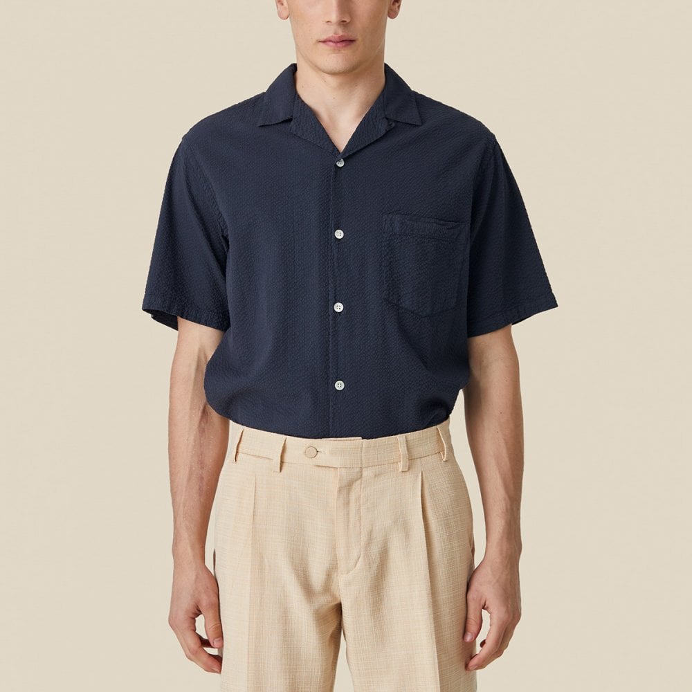 Atlantico Camp Collar Shirt - Navy