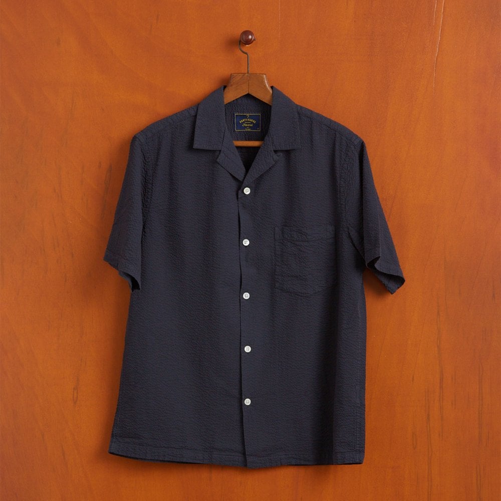 Atlantico Camp Collar Shirt - Navy