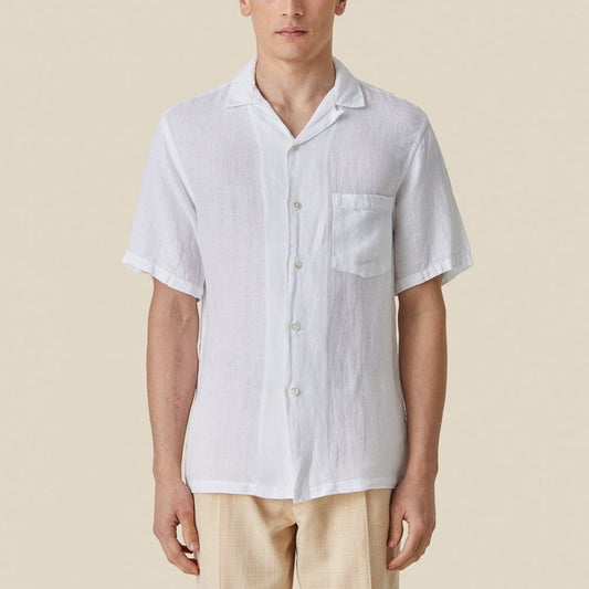 Linen Camp Collar Shirt - White