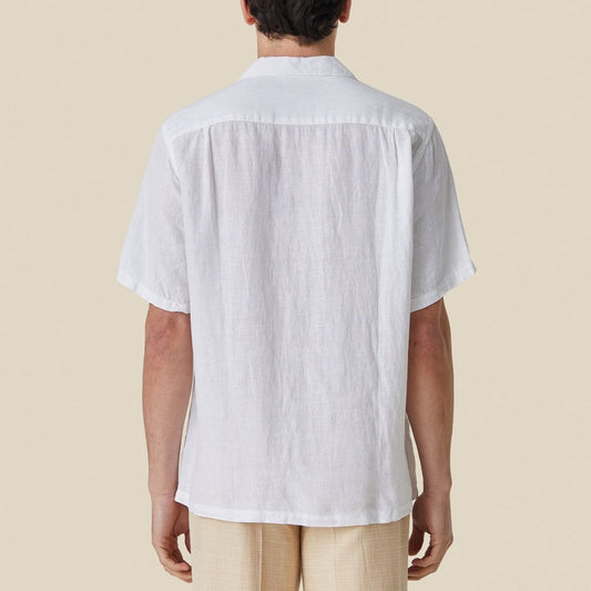 Linen Camp Collar Shirt - White