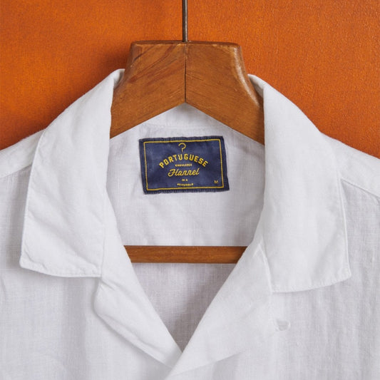 Linen Camp Collar Shirt - White