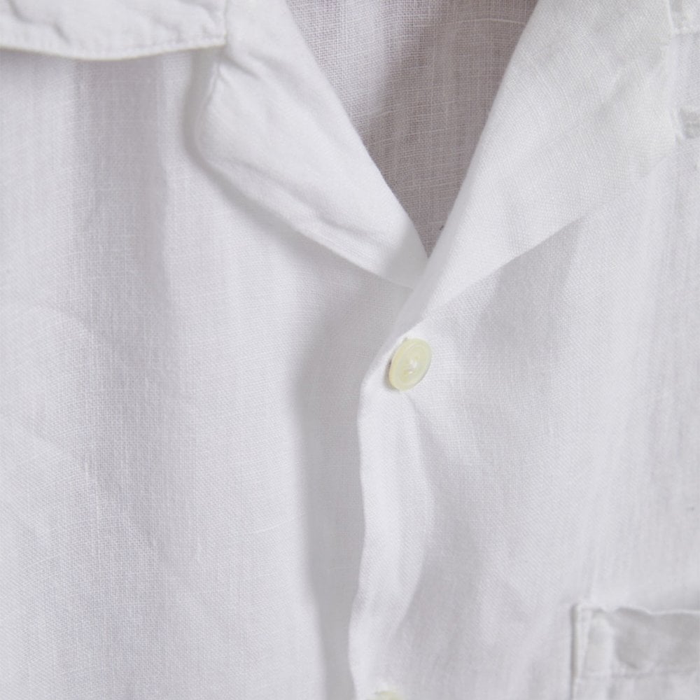 Linen Camp Collar Shirt - White