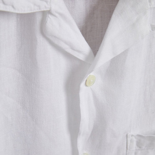 Linen Camp Collar Shirt - White