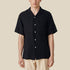 Linen Camp Collar Shirt - Black