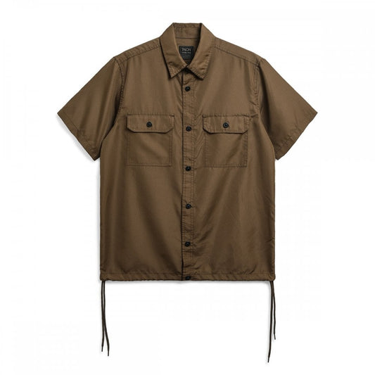 Non Down Military Half Sleeve Shirt - Light Brown