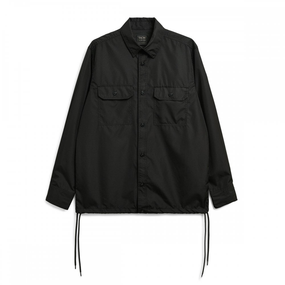 Non Down Military Long Sleeve Shirt - Black