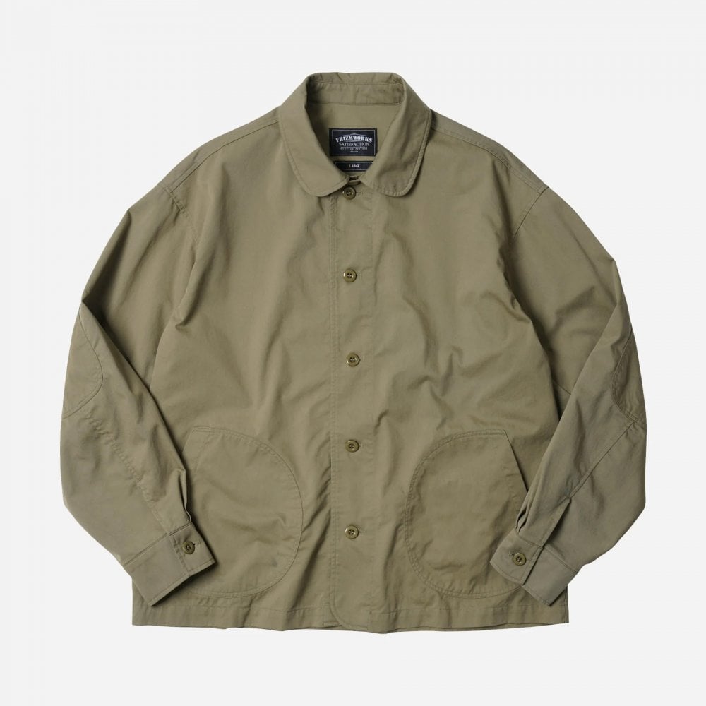 Round Patch Coverall Jacket - Khaki Beige