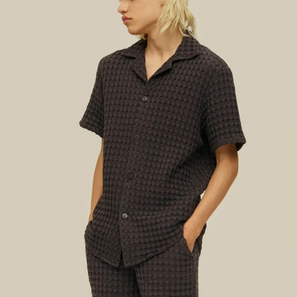 Nearly Black Cuba Waffle Shirt