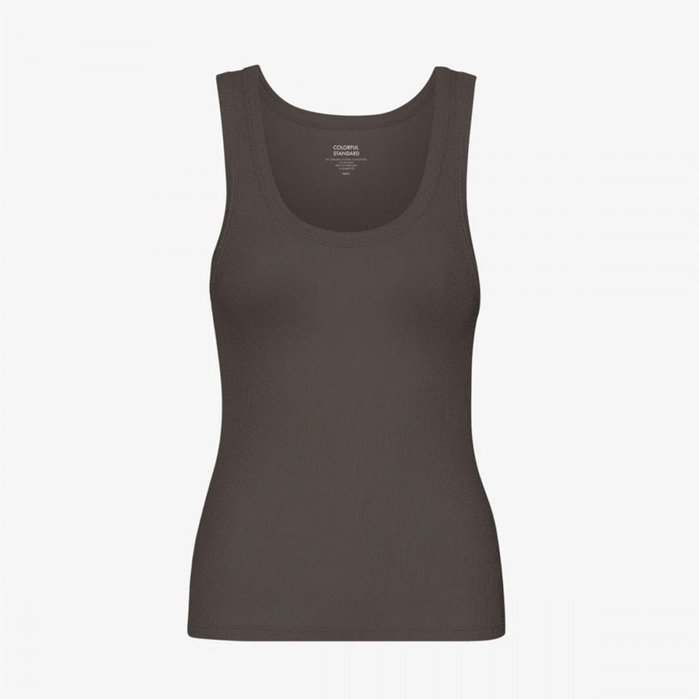 Women's Organic Rib Tank Top - Coffee Brown